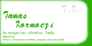 tamas kormoczi business card