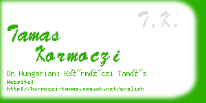 tamas kormoczi business card